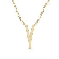 Y Eternal Initial Pendant with Lab-Grown Diamonds and Attached Chain 0.07cts
