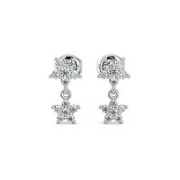 Earring Studs with Natural Diamonds 0.18cts Total Weight