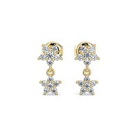Earring Studs with Natural Diamonds 0.18cts Total Weight