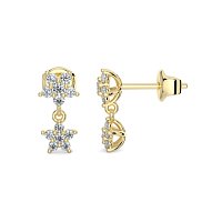 Earring Studs with Natural Diamonds 0.18cts Total Weight
