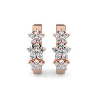 Earring Huggies with Natural Diamonds 0.30cts Total Weight