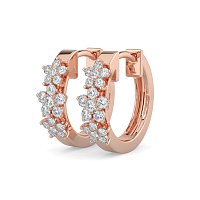 Earring Huggies with Natural Diamonds 0.30cts Total Weight