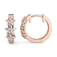 Earring Huggies with Natural Diamonds 0.30cts Total Weight
