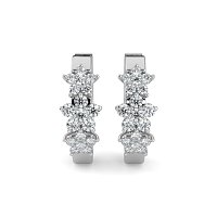 Earring Huggies with Natural Diamonds 0.30cts Total Weight
