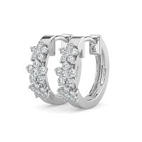 Earring Huggies with Natural Diamonds 0.30cts Total Weight
