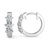 Earring Huggies with Natural Diamonds 0.30cts Total Weight
