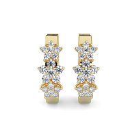 Earring Huggies with Natural Diamonds 0.30cts Total Weight