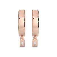 Earring Drop Huggies with Natural Diamonds 0.27cts Total Weight