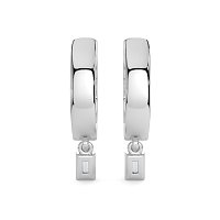 Earring Drop Huggies with Natural Diamonds 0.27cts Total Weight