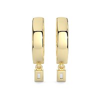 Earring Drop Huggies with Natural Diamonds 0.27cts Total Weight