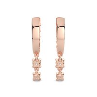 Earring Drop Huggies with Natural Diamonds 0.55cts Total Weight