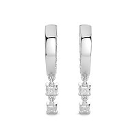 Earring Drop Huggies with Natural Diamonds 0.55cts Total Weight