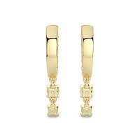 Earring Drop Huggies with Natural Diamonds 0.55cts Total Weight