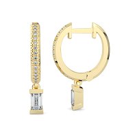 Earring Drop Huggies with Natural Diamonds 0.40cts Total Weight