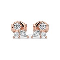 Earring Studs with Natural Diamonds 0.70cts Total Weight