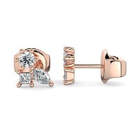 Earring Studs with Natural Diamonds 0.70cts Total Weight