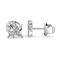 Earring Studs with Natural Diamonds 0.70cts Total Weight