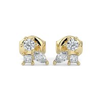 Earring Studs with Natural Diamonds 0.70cts Total Weight