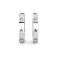 Earring Huggies with Rub Over Natural Diamonds 0.06cts Total Weight