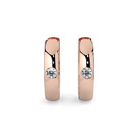 Earring Huggies with Rub Over Natural Diamonds 0.06cts Total Weight