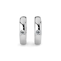Earring Huggies with Rub Over Natural Diamonds 0.06cts Total Weight