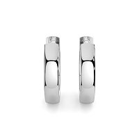 Earring Huggies with Rub Over Natural Diamonds 0.06cts Total Weight