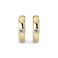 Earring Huggies with Rub Over Natural Diamonds 0.06cts Total Weight