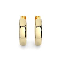 Earring Huggies with Rub Over Natural Diamonds 0.06cts Total Weight