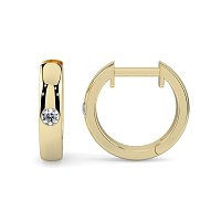 Earring Huggies with Rub Over Natural Diamonds 0.06cts Total Weight