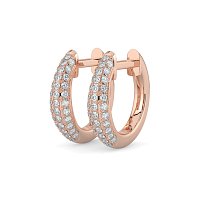Earring Huggies with Natural Diamonds 0.20cts Total Weight