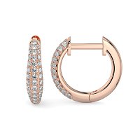 Earring Huggies with Natural Diamonds 0.20cts Total Weight