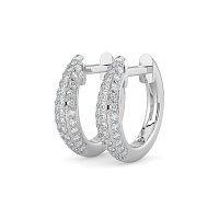 Earring Huggies with Natural Diamonds 0.20cts Total Weight