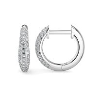 Earring Huggies with Natural Diamonds 0.20cts Total Weight