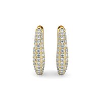 Earring Huggies with Natural Diamonds 0.20cts Total Weight