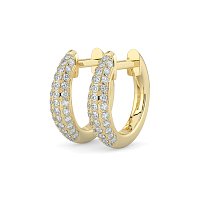 Earring Huggies with Natural Diamonds 0.20cts Total Weight
