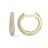 Earring Huggies with Natural Diamonds 0.20cts Total Weight