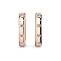Earring Huggies with Rub Over Natural Diamonds 0.42cts Total Weight