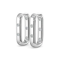Earring Huggies with Rub Over Natural Diamonds 0.42cts Total Weight