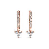 Earring Huggies with Round Natural Diamonds 0.25cts Total Weight