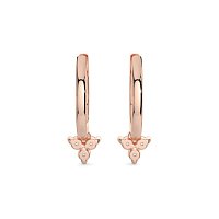 Earring Huggies with Round Natural Diamonds 0.25cts Total Weight