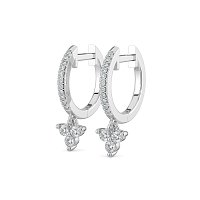 Earring Huggies with Round Natural Diamonds 0.25cts Total Weight