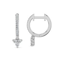 Earring Huggies with Round Natural Diamonds 0.25cts Total Weight