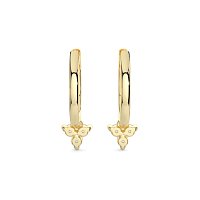 Earring Huggies with Round Natural Diamonds 0.25cts Total Weight