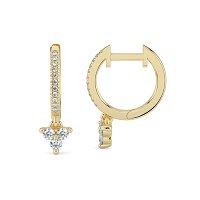 Earring Huggies with Round Natural Diamonds 0.25cts Total Weight