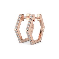 Earring Huggies with Natural Diamonds 0.18cts Total Weight
