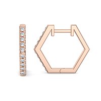 Earring Huggies with Natural Diamonds 0.18cts Total Weight