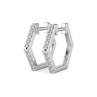 Earring Huggies with Natural Diamonds 0.18cts Total Weight