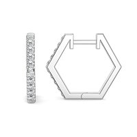 Earring Huggies with Natural Diamonds 0.18cts Total Weight