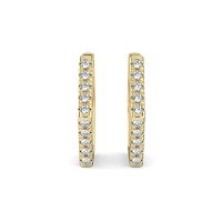 Earring Huggies with Natural Diamonds 0.18cts Total Weight