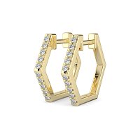 Earring Huggies with Natural Diamonds 0.18cts Total Weight